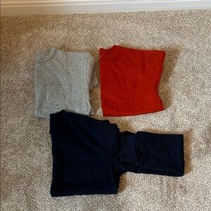 GAP Kids' Gray, Red, and Navy Blue Long Sleeve Tees